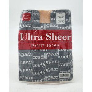 Agacci Ultra Sheer Pantyhose P6000 100% Nylon Peach Color Queen Size (1X-3X)